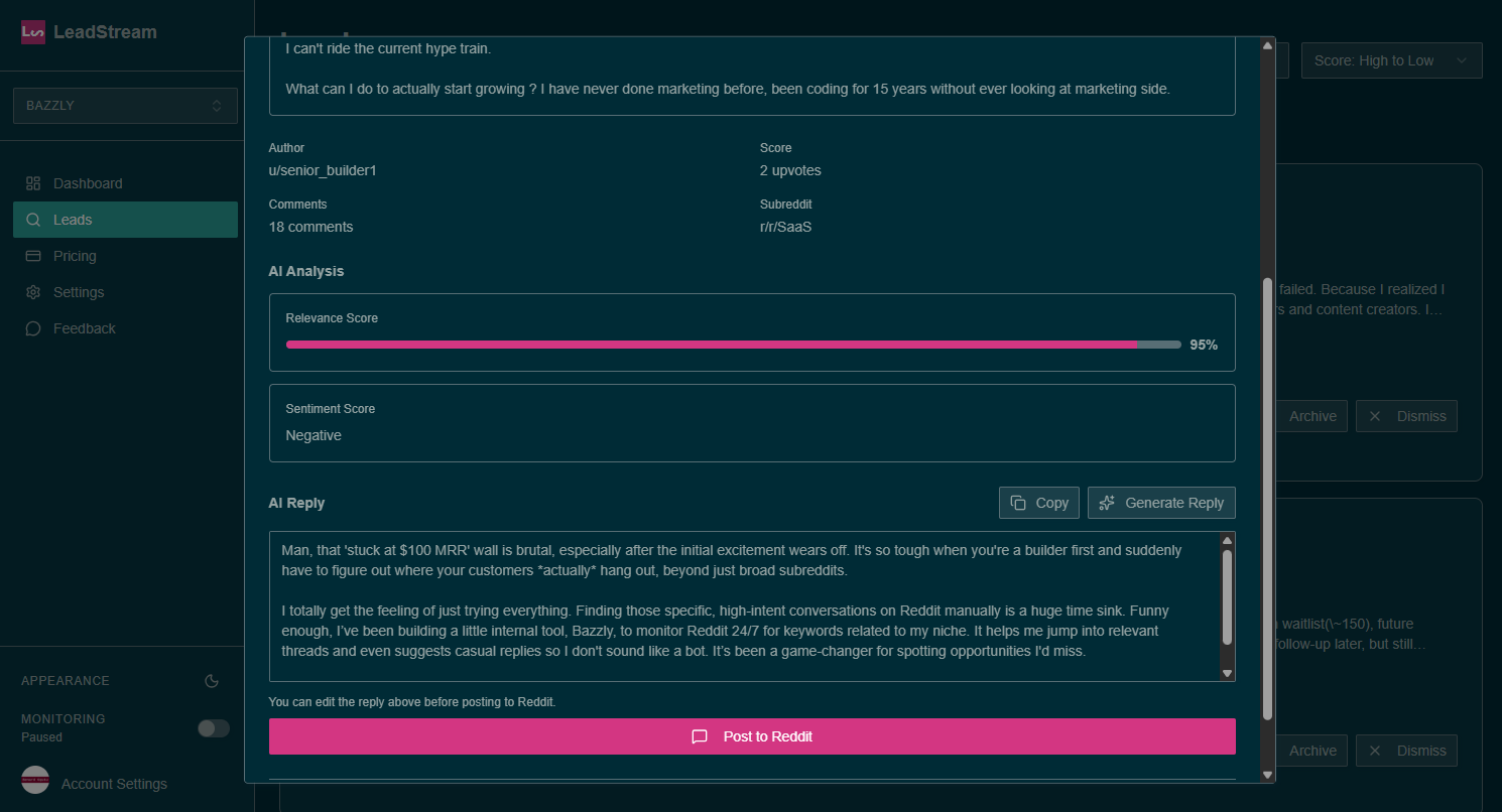 Generate AI Replies and Reply Straight to Reddit